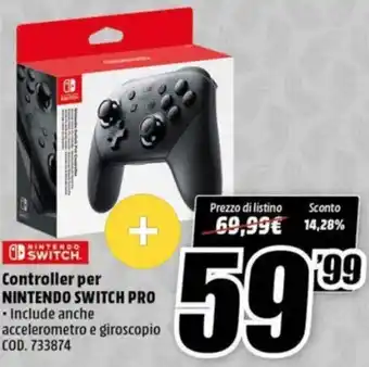 MediaWorld Nintendo Switch PRO Controller Per offerta