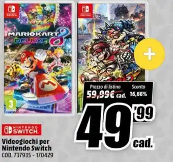 MediaWorld Nintendo Switch Videogiochi per offerta