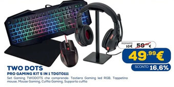 Euronics Two Dots Pro Gaming Kit 5 in 1 TDGT0111 offerta
