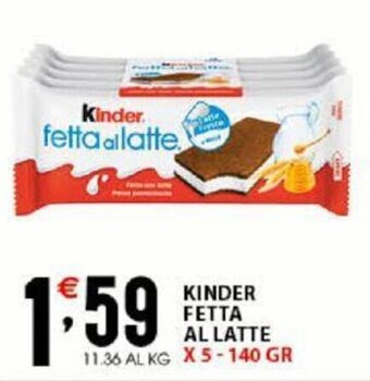 Sisa Kinder Fetta Al Latte x 5 - 140 gr offerta