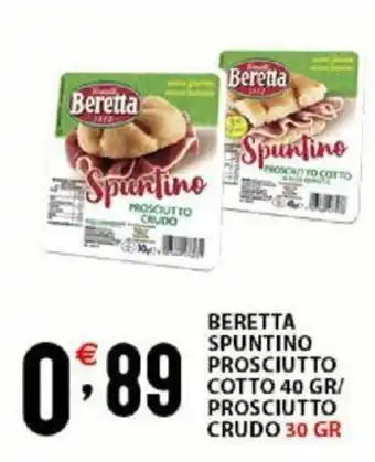 Sisa Beretta Spuntino Prosciutto Cotto 40 gr/ Prosciutto Crudo 30 gr offerta