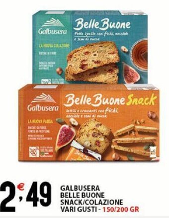 Sisa Galbusera Belle Buone Snack/Colazione Vari Gusti - 150/200 gr offerta
