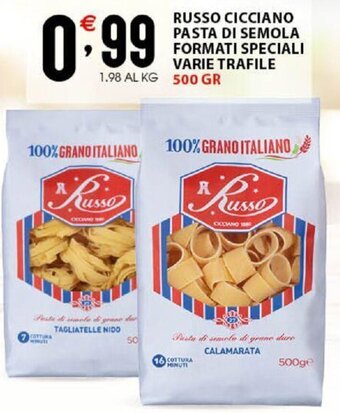 Sisa Russo Cicciano Pasta di Semola Formati Speciali Varie Trafile 500 gr offerta