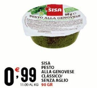 Sisa Sisa Pesto Alla Genovese Classico/Senza Aglio 90 gr offerta