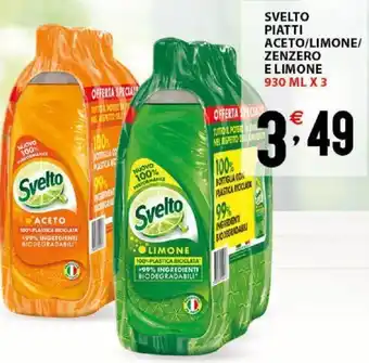 Sisa Svelto Piatti Aceto/Limone/Zenzero E Limone 930 ml x 3 offerta