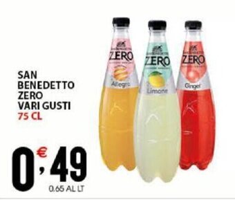 Sisa San Benedetto Zero Vari Gusti 75 cl offerta