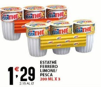 Estathé Ferrero Limone/Pesca 200 ml x 3
