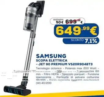 Euronics Samsung Scopa Elettrica - Jet 90 Premium VS20R9048T3 offerta
