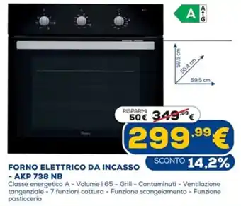 Euronics Whirlpool Forno Elettrico Da Incasso - AKP 738 NB offerta