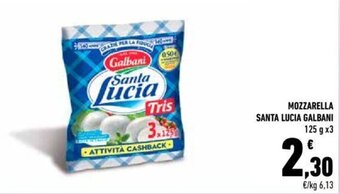 Conad Galbani Santa Lucia Mozzarella 125 g x3 offerta