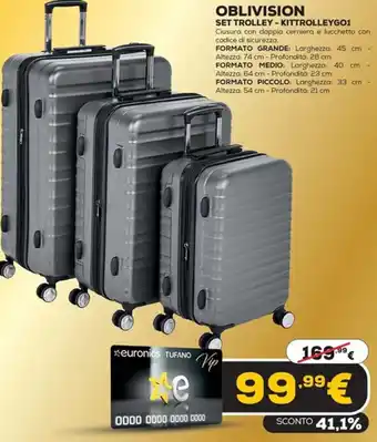 Euronics Oblivision Set Trolley - KITTROLLEY301 offerta