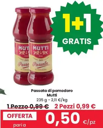 Despar Mutti Passata di Pomodoro Mutti 235 g 2 Pezzi offerta