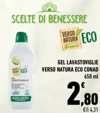 Conad Conad Verso Natura Eco Gel Lavastoviglie 650 ml offerta