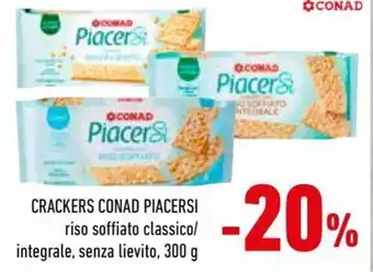 Conad City Conad Piacersi Crackers riso soffiato classico/integrale, senza lievito 300 g offerta