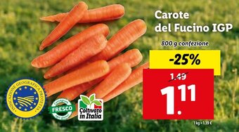 Lidl Carote del Fucino IGP 800 g offerta