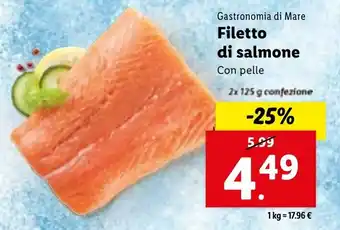 Lidl Gastronomia di Mare Filetto di salmone Con pelle 2x 125 g offerta