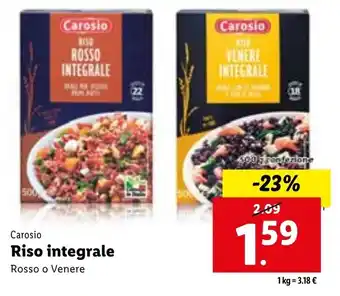 Lidl Carosio Riso integrale Rosso o Venere 500 g offerta