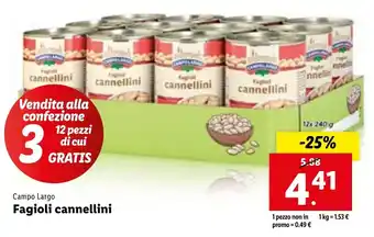 Lidl Campo Largo Fagioli cannellini 12x 240 g offerta