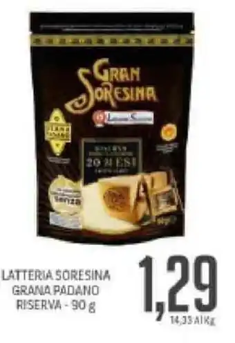 Supermercati Piccolo Latteria Soresina Grana Padano Reserva 90g offerta
