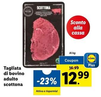 Lidl Tagliata di bovino adulto scottona offerta