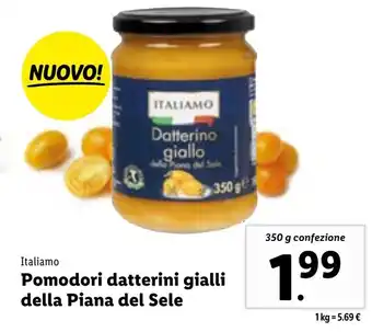 Lidl Italiamo Pomodori datterini gialli della Piana del Sele 350 g offerta