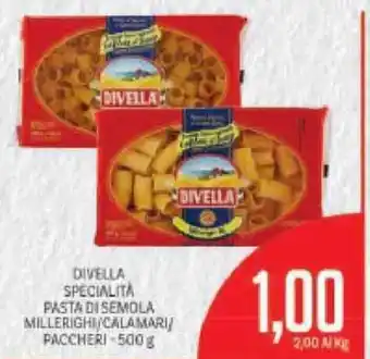 Supermercati Piccolo Divella Specialita Pasta Di Semola Millerighi/Calamari/paccheri 500g offerta