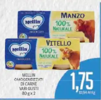 Supermercati Piccolo Mellin Omogeneizzato Di Carne Vari Gusti 80 g x 2 offerta