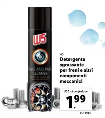 W5 Detergente sgrassante per freni e altri componenti meccanici 500 ml