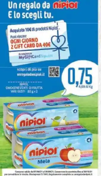 Supermercati Piccolo Nipiol 80 g x 2 offerta