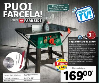 Lidl Parkside Sega circolare da banco offerta