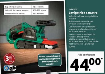 Lidl Parkside Levigatrice a nastro offerta