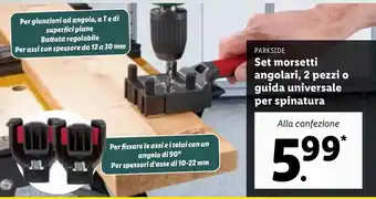 Lidl Parkside Set morsetti angolari, 2 pezzi o guida universale per spinatura offerta