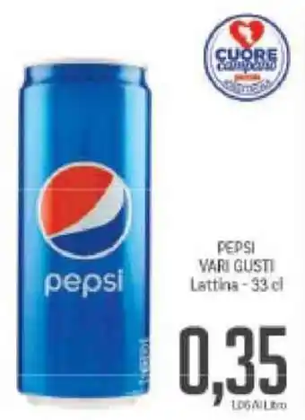 Supermercati Piccolo Pepsi Vari Gusti Lattiina 33 cl offerta