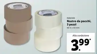 Lidl Parkside Nastro da pacchi, 3 pezzi 66 m x 50 mm offerta