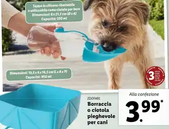 Lidl Zoofari Borraccia o ciotola pieghevole per cani offerta