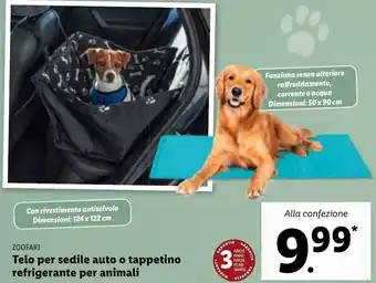 Lidl Zoofari Telo per sedile auto o tappetino refrigerante per animali offerta