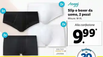 Lidl Sloggi Slip o boxer da uomo, 2 pezzi Misure: M-XL offerta