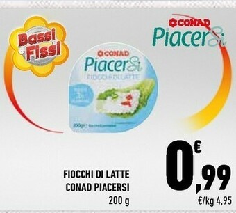 Conad Conad - Piacersi Fiocchi Di Latte 3% Grassi 200 G(ml) offerta