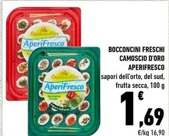 Conad Camoscio d'Oro Camoscio D'Oro - Aperifresco Bocconcini Freschi Al Basilico 100 G(ml) offerta