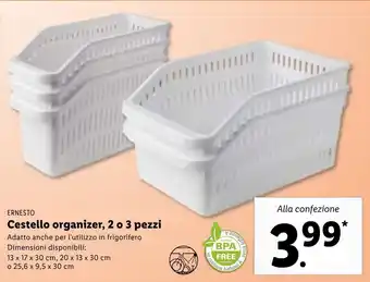 Lidl Ernesto Cestello organizer, 2 o 3 pezzi offerta