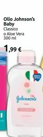 Carrefour Johnson's Baby Olio Classico O Aloe Vera offerta