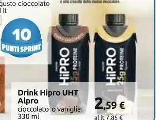 Carrefour Danone Drink Hipro Uht Alpro Cioccolato O Vaniglia 330 Ml offerta