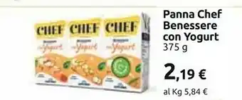 Carrefour Parmalat Panna Chef Benessere Con Yogurt 375 G offerta