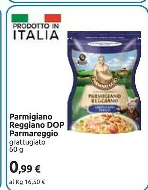 Carrefour Parmareggio Parmigiano Reggiano Grattugiato 60 G(ml) offerta