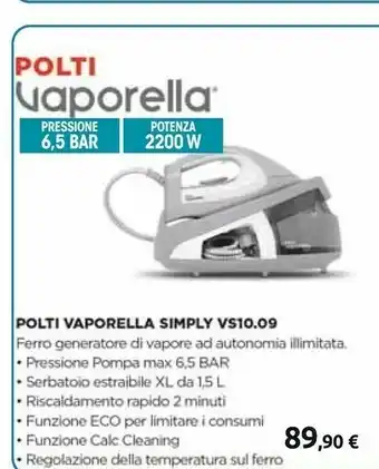 Carrefour Polti Vaporella Simply VS10.09 offerta