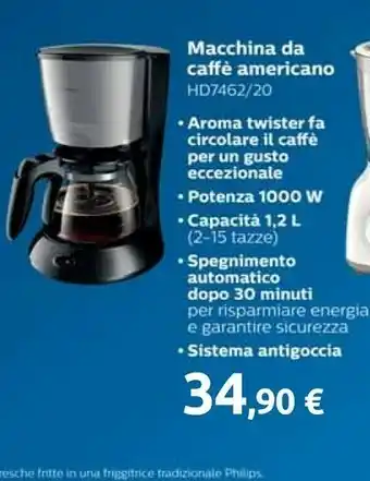 Carrefour Philips Macchina Da Caffe Americano HD7462/20 offerta