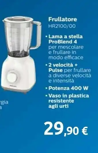 Carrefour Philips Philips Daily Collection HR2100/00R1 Frullatore 1,5 L Frullatore Da Tavolo 400 W Beige, Bianco offerta