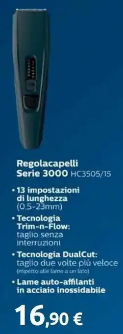 Carrefour Philips Regolacapelli Serie 3000 HC3505/15 offerta