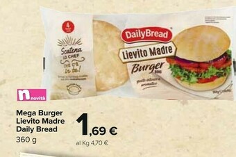 Carrefour Daily bread Mega Burger Lievito Madre 360 G offerta