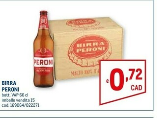 Metro Peroni Birra offerta